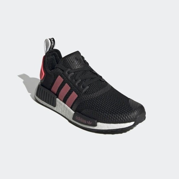 MENS Adidas Originals NMD R1 Boost Shoes Black Signal Pink FV9153 main image 12